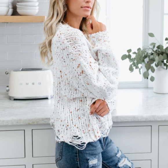IRMA Confetti Knit Distressed Sweater - Picture 5 of 7